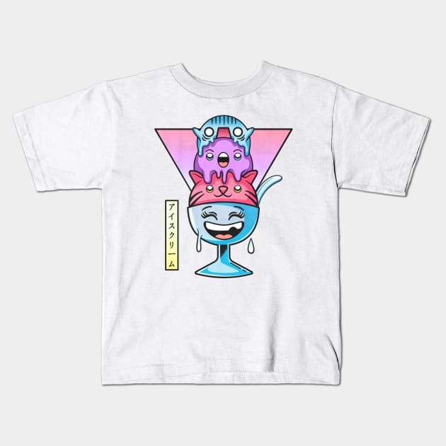 Kawaii ice cream Kids T-Shirt by Sweet Kawaii